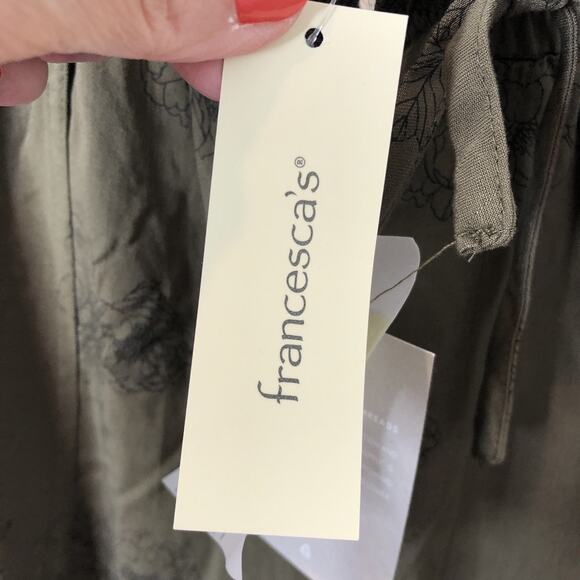 Thread & Supply NWT Women's Ivy Green Peony Pull-On Jogger Casual Pants Large - Picture 3 of 11